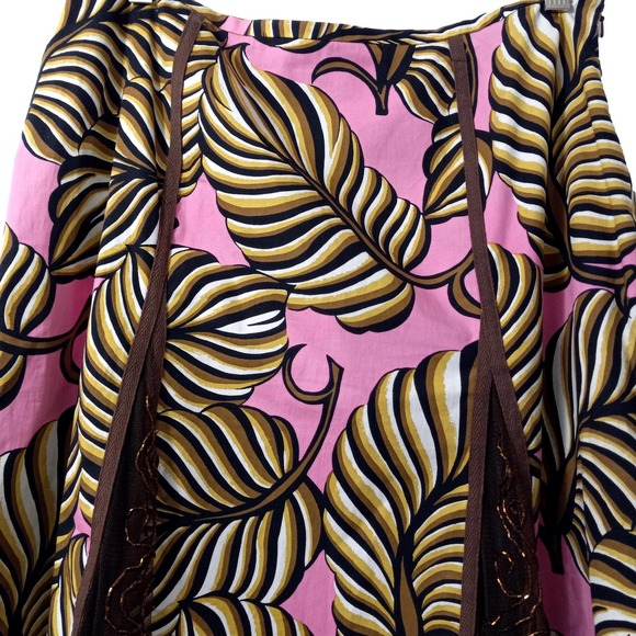 Becky & Max Pink & Tan Botanic Print Skirt  Size 10 EUC - Picture 4 of 8